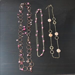 Bundle of 3 Pink Costume Jewelry Necklaces - Joan Rivers